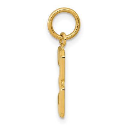 14k Small Polished Number 3 Charm