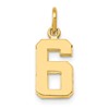 14k Small Polished Number 6 Charm