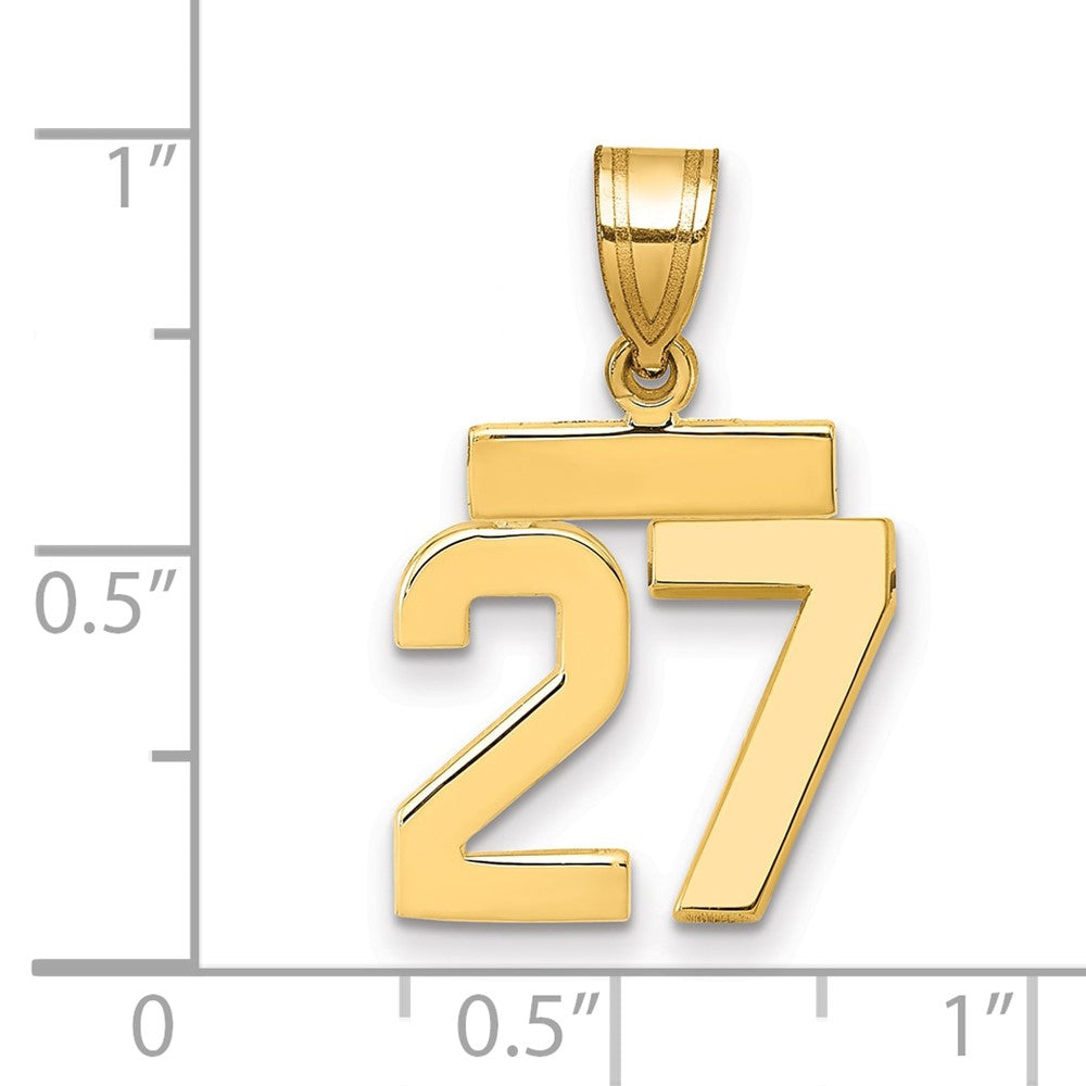 10k Small Polished Number 27 Charm