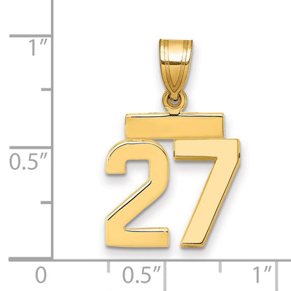 10k Small Polished Number 27 Charm