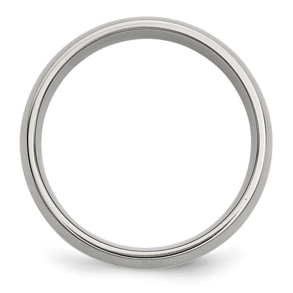 Chisel Stainless Steel with 14k Gold Inlay Brushed 8mm Band