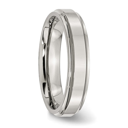 Chisel Stainless Steel Polished 5mm Ridged Edge Band