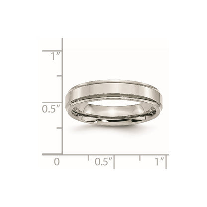 Chisel Stainless Steel Polished 5mm Ridged Edge Band