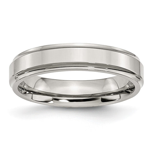 Chisel Stainless Steel Polished 5mm Ridged Edge Band