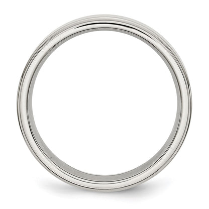 Chisel Stainless Steel Polished 6mm Ridged Edge Band