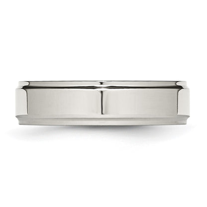 Chisel Stainless Steel Polished 6mm Ridged Edge Band