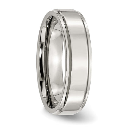 Chisel Stainless Steel Polished 6mm Ridged Edge Band