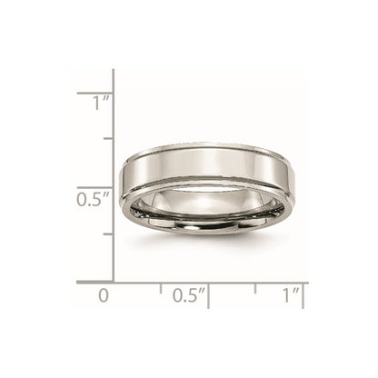 Chisel Stainless Steel Polished 6mm Ridged Edge Band