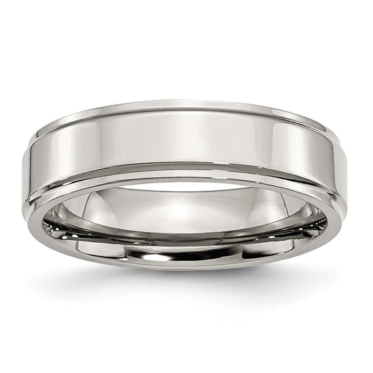 Chisel Stainless Steel Polished 6mm Ridged Edge Band