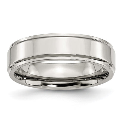 Chisel Stainless Steel Polished 6mm Ridged Edge Band