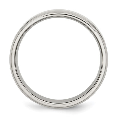 Chisel Stainless Steel Polished 7mm Ridged Edge Band