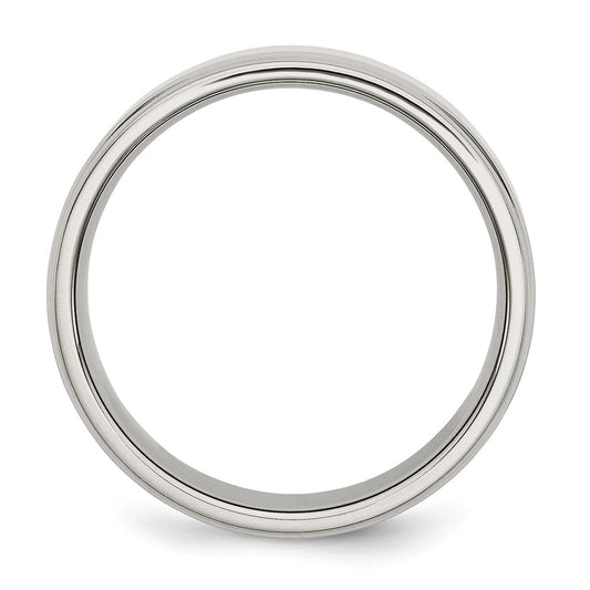 Chisel Stainless Steel Polished 7mm Ridged Edge Band