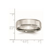 Chisel Stainless Steel Polished 7mm Ridged Edge Band