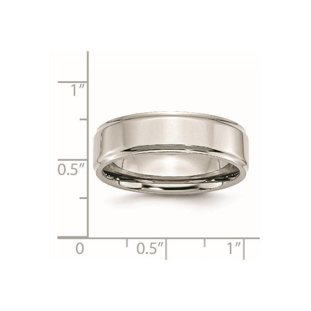 Chisel Stainless Steel Polished 7mm Ridged Edge Band