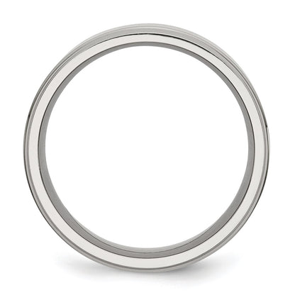 Chisel Stainless Steel Polished 8mm Ridged Edge Band