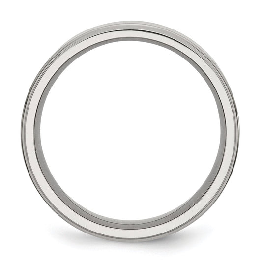 Chisel Stainless Steel Polished 8mm Ridged Edge Band