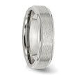 Chisel Stainless Steel Polished with Satin Center 6mm Ridged Edge Band