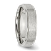 Chisel Stainless Steel Polished with Satin Center 6mm Ridged Edge Band