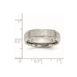 Chisel Stainless Steel Polished with Satin Center 6mm Ridged Edge Band