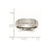 Chisel Stainless Steel Polished with Satin Center 6mm Ridged Edge Band