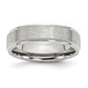 Chisel Stainless Steel Polished with Satin Center 6mm Ridged Edge Band