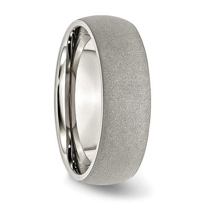 Chisel Stainless Steel Polished with Stone Finish 7mm Band