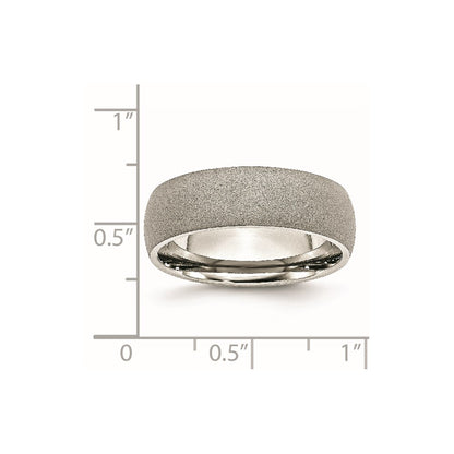 Chisel Stainless Steel Polished with Stone Finish 7mm Band