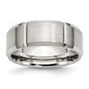 Chisel Stainless Steel Brushed and Polished Grooved 8mm Beveled Edge Band
