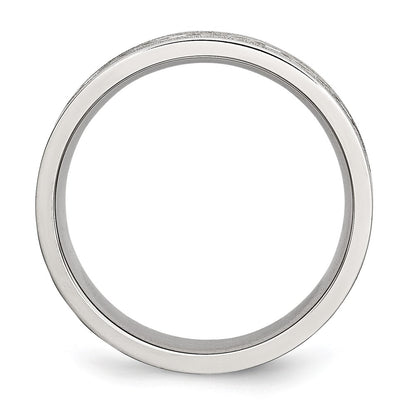 Chisel Stainless Steel Brushed Celtic Laser Etched 6mm Flat Band