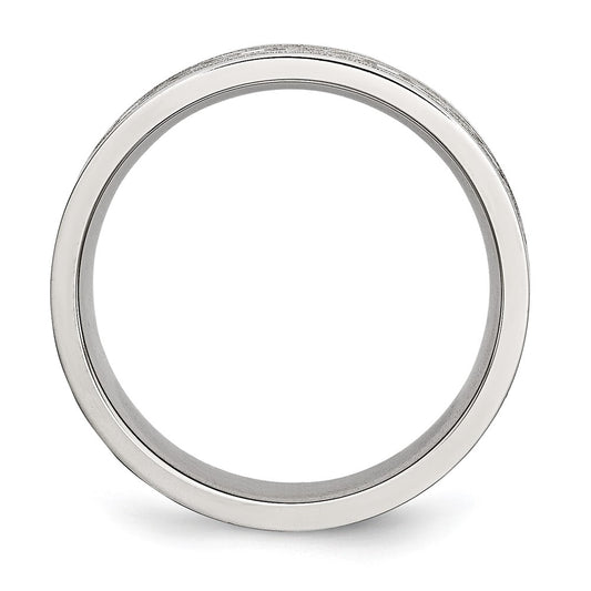 Chisel Stainless Steel Brushed Celtic Laser Etched 6mm Flat Band