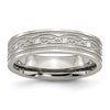 Chisel Stainless Steel Brushed Celtic Laser Etched 6mm Flat Band