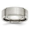 Chisel Stainless Steel Polished with Brushed Center 8mm Flat Beveled Edge Band