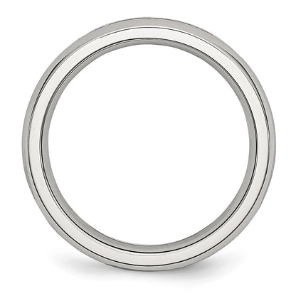 Chisel Stainless Steel Polished 4mm April Clear CZ Ring