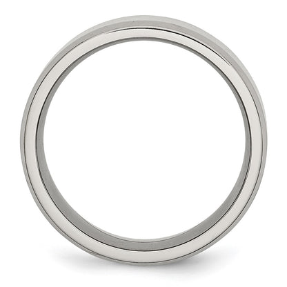Chisel Stainless Steel Polished 8mm Beveled Edge Band