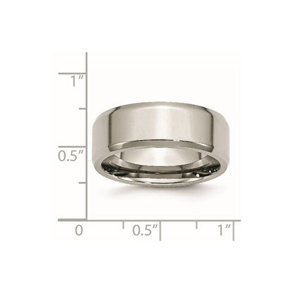 Chisel Stainless Steel Polished 8mm Beveled Edge Band