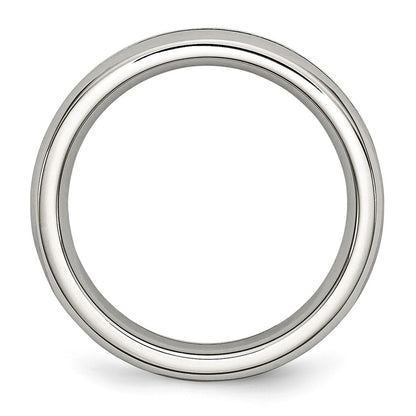 Chisel Stainless Steel Polished 4mm December Teal CZ Ring