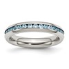 Chisel Stainless Steel Polished 4mm December Teal CZ Ring