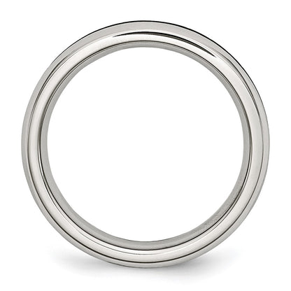 Chisel Stainless Steel Polished 4mm January Dark Red CZ Ring