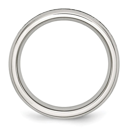 Chisel Stainless Steel Polished 4mm March Light Blue CZ Ring