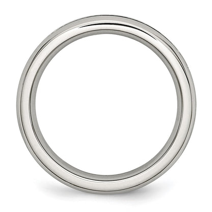 Chisel Stainless Steel Polished 4mm May Dark Green CZ Ring