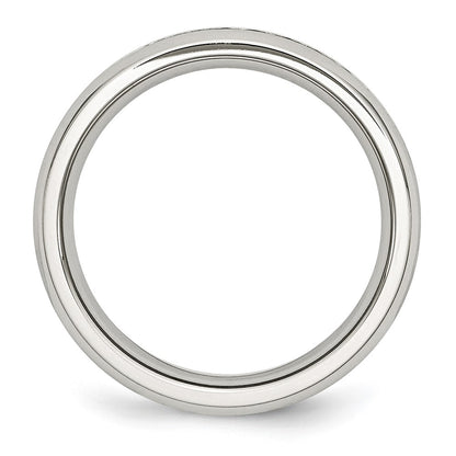 Chisel Stainless Steel Polished 4mm November Yellow CZ Ring