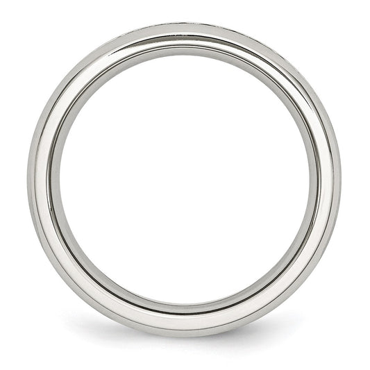 Chisel Stainless Steel Polished 4mm November Yellow CZ Ring