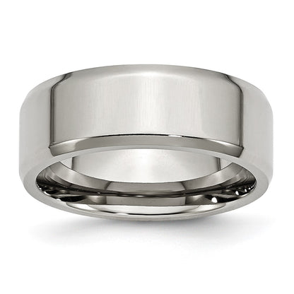 Chisel Stainless Steel Polished 8mm Beveled Edge Band