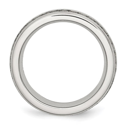 Chisel Stainless Steel Brushed with Double Row CZ 7mm Band
