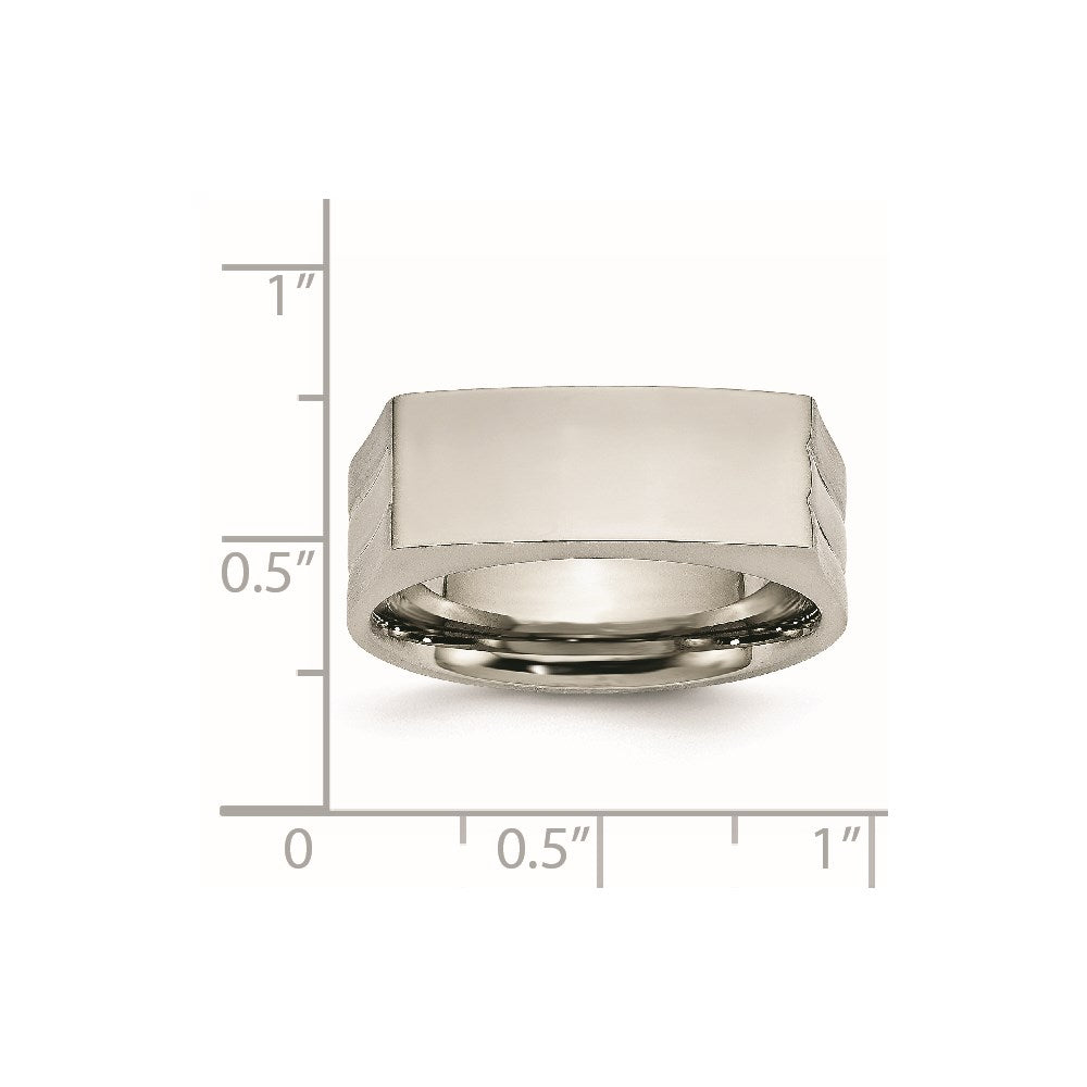 Chisel Stainless Steel Brushed and Polished Signet Ring
