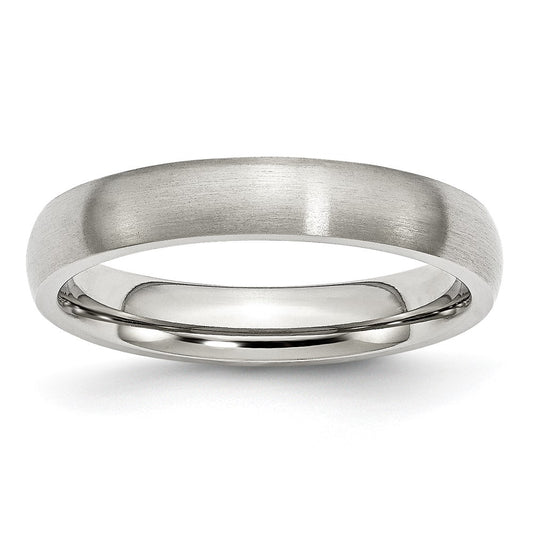Chisel Stainless Steel Brushed 4mm Half Round Band