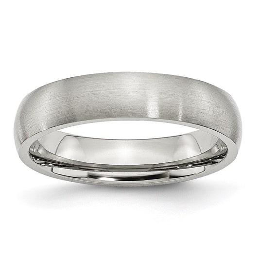 Chisel Stainless Steel Brushed 5mm Half Round Band
