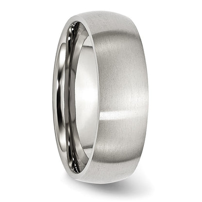Chisel Stainless Steel Brushed 7mm Half Round Band