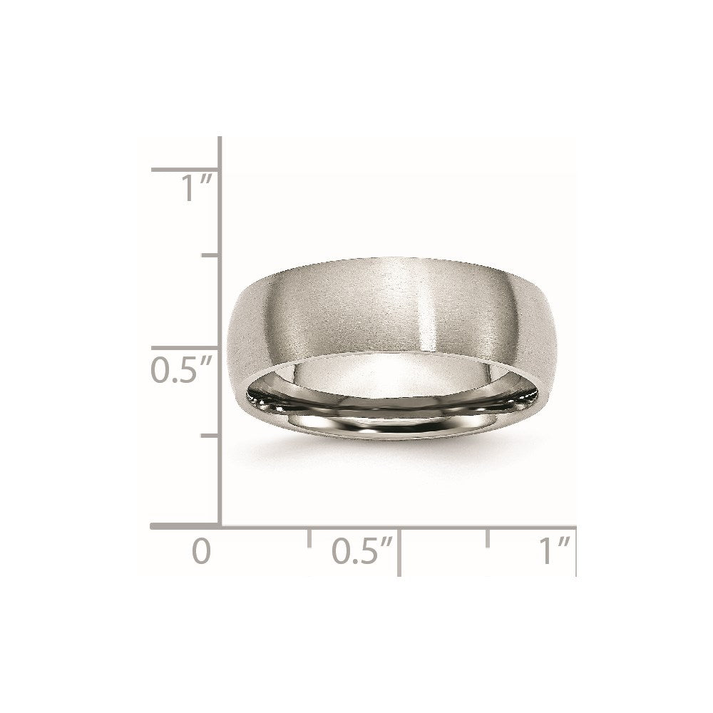 Chisel Stainless Steel Brushed 7mm Half Round Band