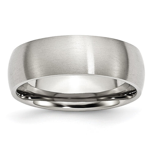 Chisel Stainless Steel Brushed 7mm Half Round Band